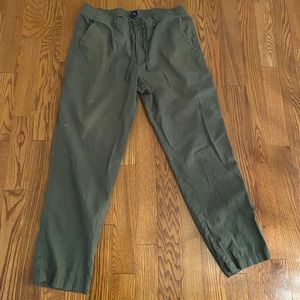 GAP linen drawstring pants green